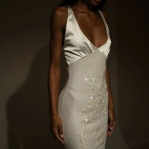 SOLD Meshki Maya Beaded Mesh Maxi Dress